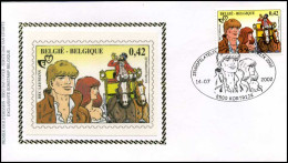 3095 - FDC Zijde - Jeugdfilatelie - Bakelandt #1  - 2001-2010