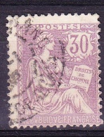 FRANCE Timbre Oblitéré N° 128, Type Mouchon Retouché 30c Violet - 1900-02 Mouchon