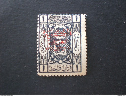 SAUDI ARABIA HEJAZ 1925 HORIZONTAL OVERPRINT RED MHL - Arabia Saudita