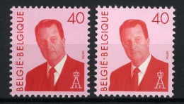 België 2560 + 2560P5b - Koning Albert - Roi Albert - GR + GE - Gomme Verdâtre + Gomme Jaunâtre - 1993-2013 Rey Alberto II (MVTM)