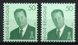 België 2551 + 2551P5b - Koning Albert - Roi Albert - GR + GE - Gomme Verdâtre + Gomme Jaunâtre - 1993-2013 König Albert II (MVTM)