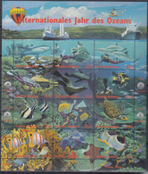 UNO WIEN  252-263, Zdr.-Bogen, Postfrisch **, Jahr Des Meeres 1998 - Blocs-feuillets