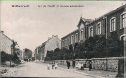 ! Cpa Welkenraedt, Rue De L' Ecole Et Maison Communale - Welkenraedt