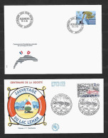 1985 Joint/Commune France And Switzerland, BOTH FDC'S WITH 1 STAMP: Rescue Society Leman Lake - Emissions Communes