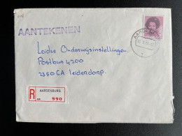 NETHERLANDS 1986 REGISTERED LETTER AARDENBURG TO LEIDERDORP 13-02-1986 NEDERLAND AANGETEKEND - Covers & Documents