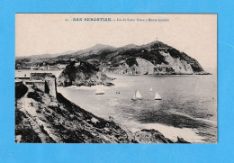 602 SPAIN ESPAÑA SAN SEBASTIAN ISLA DE SANTA CLARA Y MONTE IGUELDO ED. G. GALARZA  POSTAL    POSTCARD - Colecciones Y Lotes