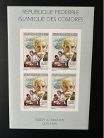 Comores Comoros Komoren 1999 YT 1117 ND Imperf Albert Schweitzer - Albert Schweitzer