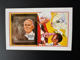 Guinée Guinea 1992 Mi. Bl. 428B ND IMPERF Or Gold Pape Jean-Paul II Papst Johannes Paul Pope John Paul Dove - Popes