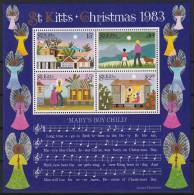 MiNr. 122 - 125 (Block 4) St. Christopher St. Kitts 1983, 26. Okt. Weihnachten - Postfrisch/**/MNH - St.Kitts And Nevis ( 1983-...)