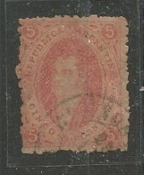 Rivadavia 5c Rojo Pardo - Used Stamps