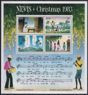 MiNr. (111 - 114) Block 4 Nevis 1983, 7. Nov. Weihnachten - Postfrisch/**/MNH - St.Kitts E Nevis ( 1983-...)