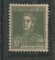 San Martin 10c Verde Oliva - Unused Stamps