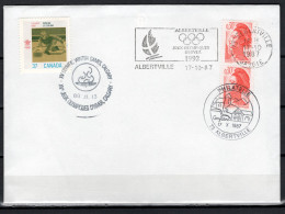 France / Canada 1987/1988 Olympic Games Albertville / Calgary Commemorative Cover - Invierno 1992: Albertville