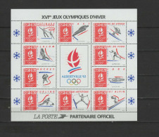 France 1992 Olympic Games Albertville S/s MNH - Winter 1992: Albertville