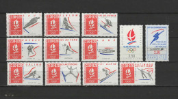 France 1990/1992 Olympic Games Albertville 12 Stamps MNH - Hiver 1992: Albertville