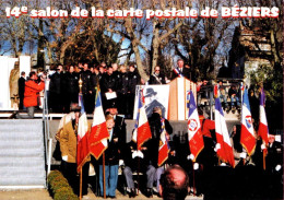 *CPM - 14ème Salon De La Carte Postale De BEZIERS (34) -  Inauguration De La Statue De Jean Moulin De Béziers - Collector Fairs & Bourses