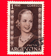 ARGENTINA - Usato - 1952 - Eva Perón (1919-1952) - Senza Iscrizione - 1 - Usados