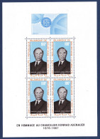 MAURITANIE BLOC N°    4 ** MNH Neufs Sans Charnière, TB (CLR247) Chancelier Konrad Adenauer - 1968 - Mauritania (1960-...)