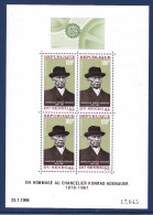 SENEGAL BLOC N°    4 ** MNH Neuf Sans Charnière, TB (CLR248) Chancelier Konrad Adenauer - 1968 - Senegal (1960-...)