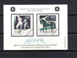 Germany 1992 Olympic Games Barcelona Fencing, Equestrian Vignette MNH - Zomer 1992: Barcelona