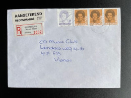 NETHERLANDS 1993 REGISTERED LETTER AMSTERDAM NIEUW WEST TO VIANEN 14-10-1993 NEDERLAND AANGETEKEND - Lettres & Documents