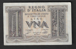 Italia - Banconota Non Circolata FdS AUNC Da 1 Lira "Impero" P-26 - 1939 #17 - Regno D'Italia – 1 Lira