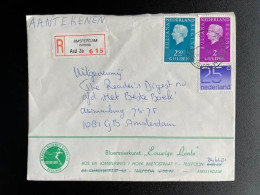 NETHERLANDS 1980 REGISTERED LETTER AMSTERDAM ZUIDEINDE TO AMSTERDAM 11-09-1980 NEDERLAND AANGETEKEND - Lettres & Documents