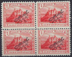 Luxembourg - Luxemburg - Timbres - 1922   Bloc à 4  Château Vianden   1Fr.  Officiel    MNH** - Blokken & Velletjes