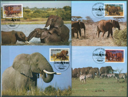 Uganda 1983 WWF Elefanten 361/64 Maximumkarten (R1975) - Uganda (1962-...)