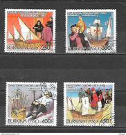 BURKINA FASO 1985 N° Mi 1087/90; Y&T 693-95 + PA 320 Gest. Obliteres CTO Christophe Colomb, Explorateur - Christopher Columbus