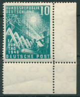 Bund 1949 1. Dt. Bundestag 111 Ecke Unten Rechts, Rand Vorgefaltet, Haftstellen - Neufs