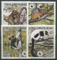 Madagaskar 1988 WWF Naturschutz Lemuren 1110/13 A Postfrisch - Madagascar (1960-...)