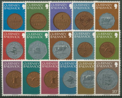 Guernsey 1979 Freimarken Münzen 173/88 Postfrisch - Guernesey