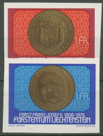 Liechtenstein 1976 Fürst Franz Josef II. Auf Münze Blockmarken 649/50 Postfrisch - Ungebraucht