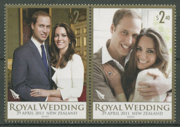 Neuseeland 2011 Hochzeit Prinz William Und C. Middleton 2781/82 ZD Postfrisch - Unused Stamps