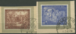 Alliierte Besetzung 1947 Leipziger Messe 941/42 II B Gestempelt, Briefstücke - Usados