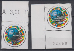 FRANCE 1998 FOOTBALL WORLD CUP 2 STAMPS 1 WITH OVERPRINT - 1998 – Frankreich