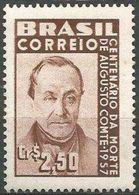 LSJP BRAZIL 100 YEARS AUGUSTO COMTE CREATOR OF POSITIVISM 1957 - Unused Stamps