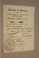 RARE DOC !! NIVELLES - COLLEGE - PRIX DE GEO TAMIGNIAUX FLORIAN - 1839 1840 - SIGNATURE ABBE DEMETZ + BOURGMESTRE - Documenti Storici