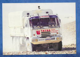 CPM Camion Poids Lourds TATRA Caisse D' Epargne Ecureuil L'assistance Du TEAM ECUREUIL ELF MICHELIN Carte Publicité - Camión & Camioneta