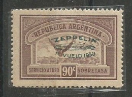 Graf Zeppelin 90c Castaño - Posta Aerea