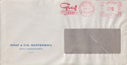 Motiv Brief  "Graf, Mech.Cardenfabrik, Rapperswil SG"  (Freistempel)        1952 - Covers & Documents