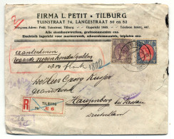 Firmenbrief, Einschreiben Mit Zollkontrolle, L. Petit, Tilburg 1923 Nach Hauzenberg Bei Passau - Cartas & Documentos