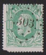 N°30  N°303 QUAREGNON  OBL A POINT - 1869-1883 Leopold II