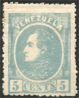 926 Venezuela 1880 Bolivar 5c Bleu MH * Neuf CH (VEN-38) - Venezuela