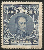 926 Venezuela 1924 Bolivar 25c Bleu Perf 14 MH * Neuf CH (VEN-44) - Venezuela