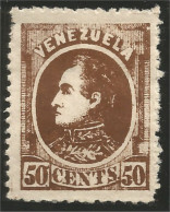 926 Venezuela 1880 Bolivar 50c Brun MH * Neuf CH (VEN-39) - Venezuela