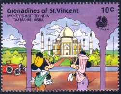 924 St Vincent Disney Mickey Minnie Taj Mahal Agra MNH ** Neuf SC (VIN-136a) - St.Vincent (1979-...)