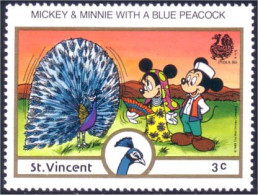 924 St Vincent Disney Mickey Minnie Paon Peacock MNH ** Neuf SC (VIN-129a) - St.Vincent (1979-...)