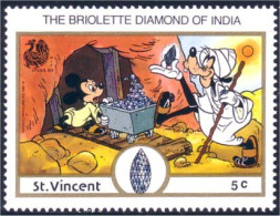 924 St Vincent India 89 Diamond Diamant Mine Mining Mineur Miner MNH ** Neuf SC (VIN-130) - Minerali